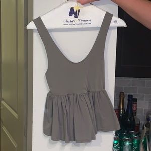 Soft peplum olive green shirt